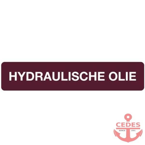 Sticker hydraulische olie