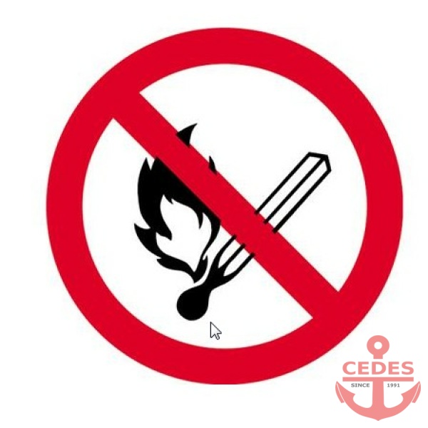 Bord open vuur en roken verboden 65×65 cm