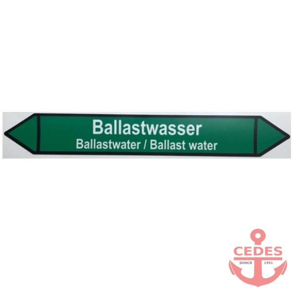 Sticker Ballastwater 5×35 cm