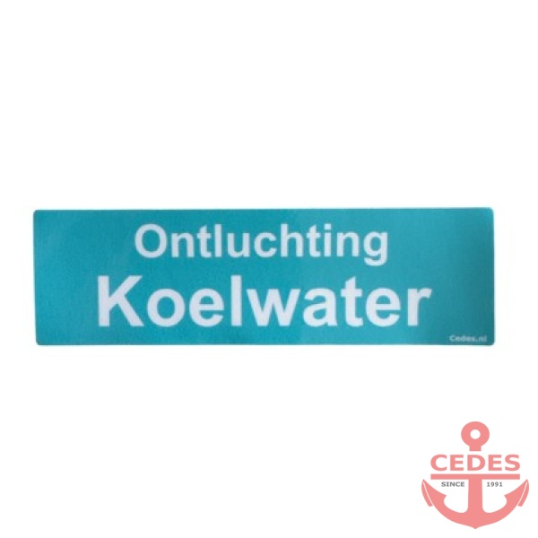 Sticker ontluchting koelwater 10x3cm