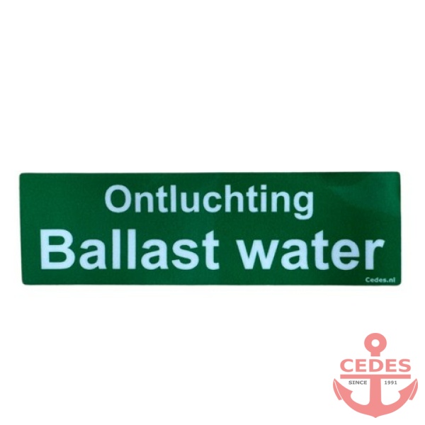 Sticker ontluchting ballast water